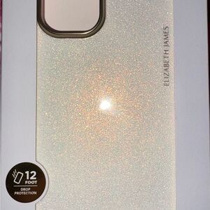 Elizabeth and James Glitter Phone Case - Silver
